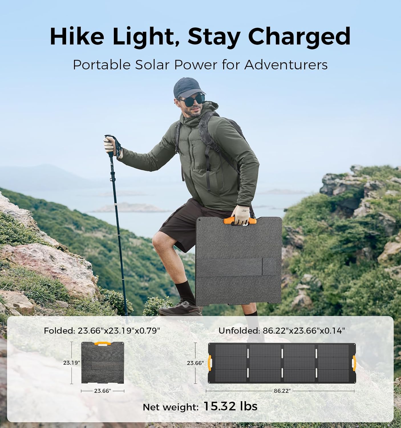 210W Portable Foldable Solar Panel for Camping, RV, Home Use - Image 3