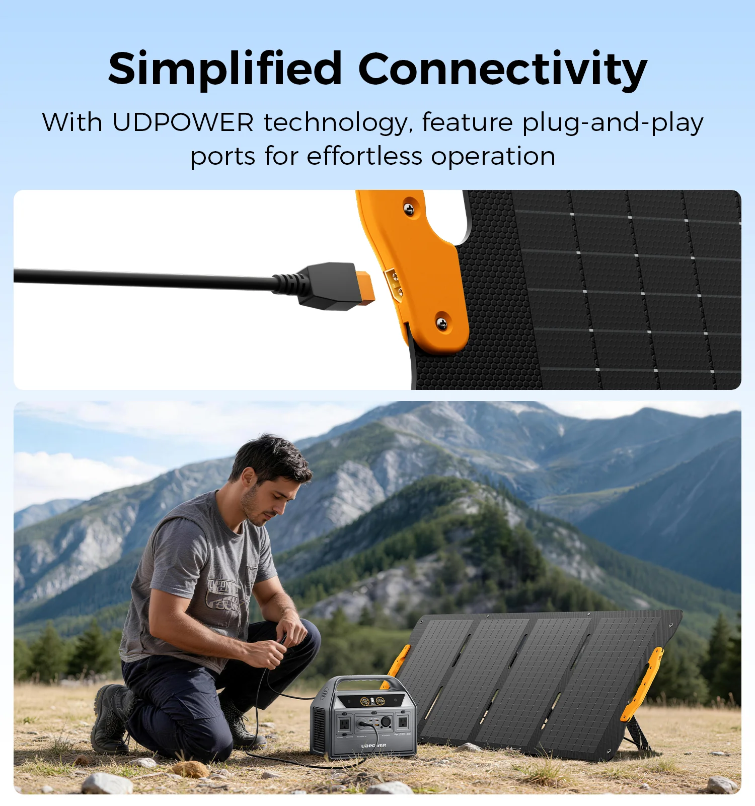 UDPOWER 120W Portable Solar Panel, Solar Suitcase Panel for Camping - Image 3