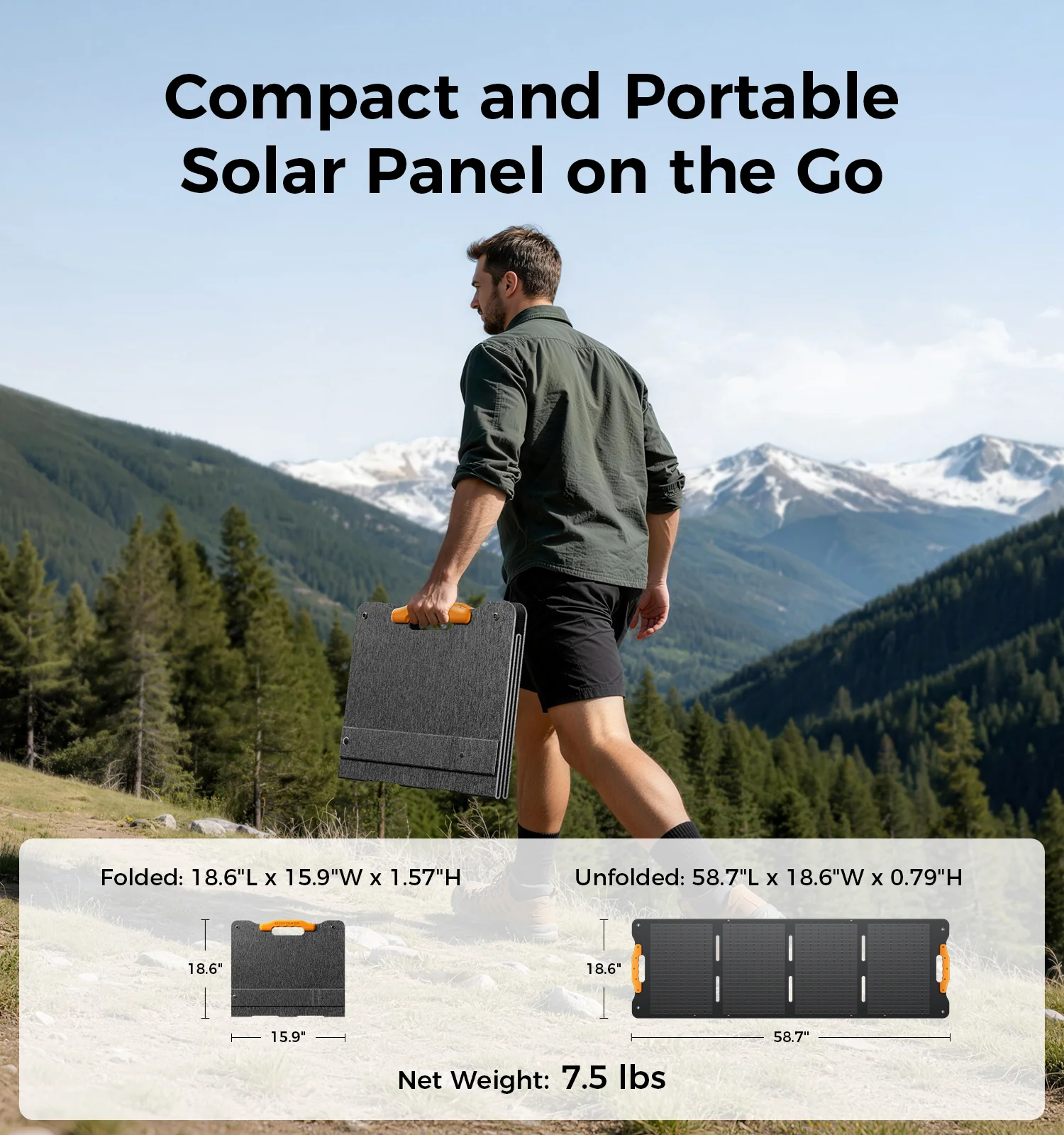 UDPOWER 120W Portable Solar Panel, Solar Suitcase Panel for Camping - Image 7